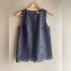 Loft Ann Taylor Women Gray Floral Blouse Size XS